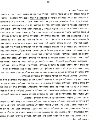 דפים אדומים מס' 5: הפועלים הפלסטינים – צבא מילואים כלכלי 40